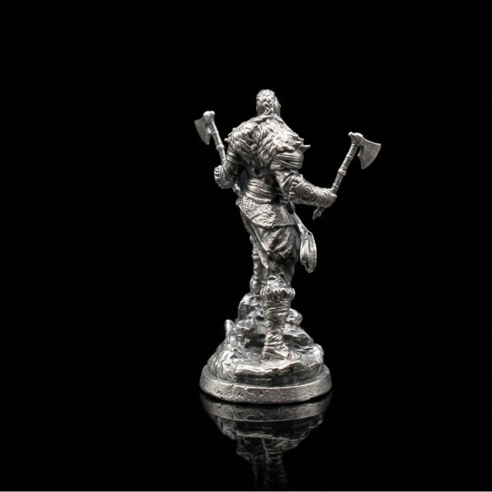 ⚔️ Viking with Two Axes – Limited Edition | 999 Fine Silver | Handcrafted in the USA